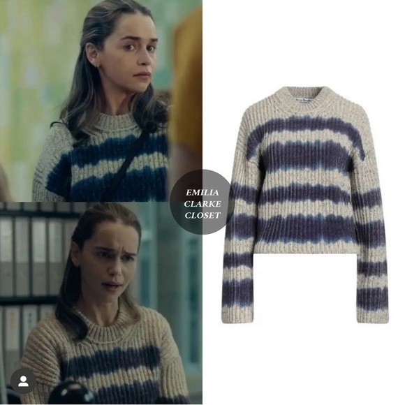 ACNE STUDIOS Kelecta Stripe Wool Blend Sweater In Beige/Blue - Picture 4 of 11